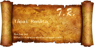 Tápai Renáta névjegykártya